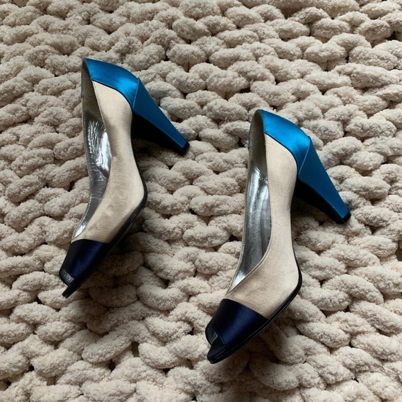 Marc Jacobs Color Block Peep Toe Classic Pumps 38 - Picture 2 of 8
